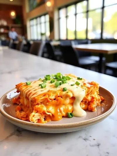 Buffalo Chicken Cheese Bake - ready to serve