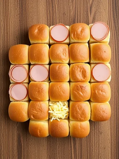 Cheesy Baked Breakfast Sliders - ingredients preparation