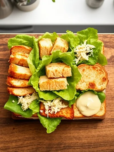 Chicken Caesar Sandwich – Crispy & Healthy - ingredients preparation