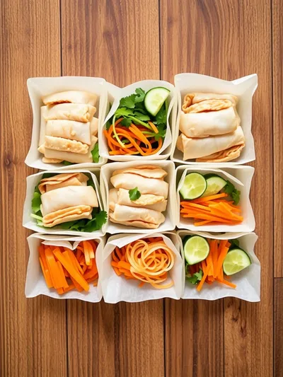 Chicken Paper Rolls - ingredients preparation