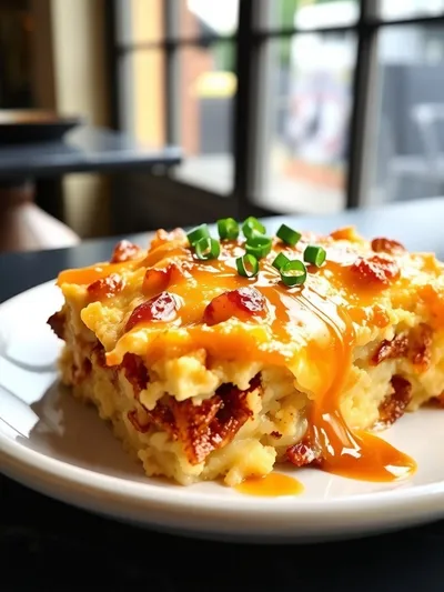 Classic Breakfast Hashbrown Casserole - ready to serve