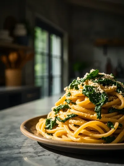 Creamy Cheesy Spinach Pasta – Healthy Palak Pasta