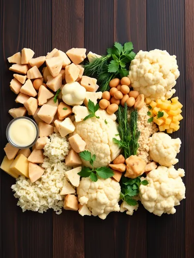 Creamy Low Carb Chicken Casserole - ingredients preparation