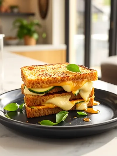 Crispy Zucchini Grilled Cheese - ready to serve