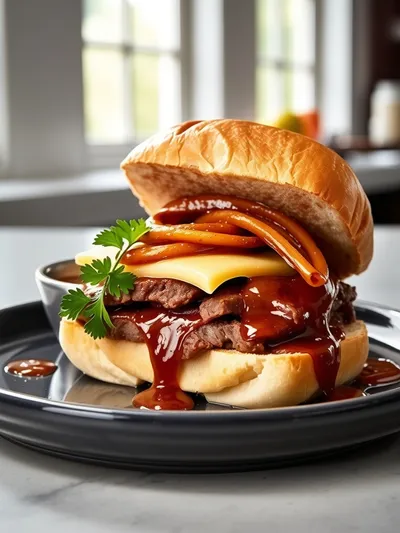 Crockpot French Dip Sandwiches - cooking process
