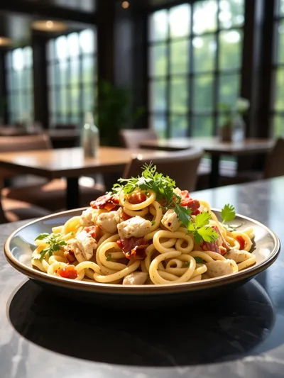 Dill Pickle Turkey Bacon Pasta Salad - ready to serve