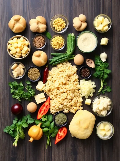 Easy Chicken Cobbler Dinner Casserole - ingredients preparation