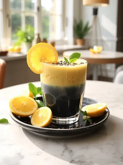 Fresh Lemon Ginger Detoxifying Smoothie - ready to serve