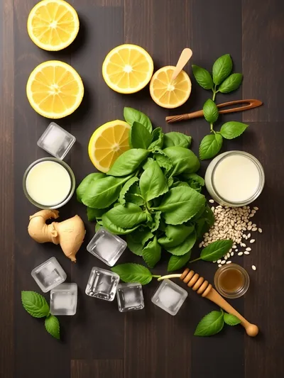 Fresh Lemon Ginger Detoxifying Smoothie - ingredients preparation