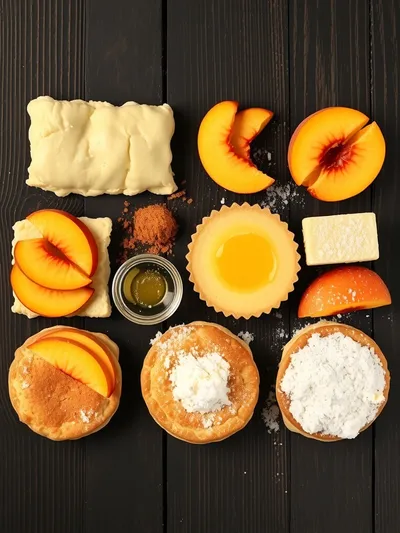 Crispy Fried Peach Pies Made with Canned Biscuits - ingredients preparation