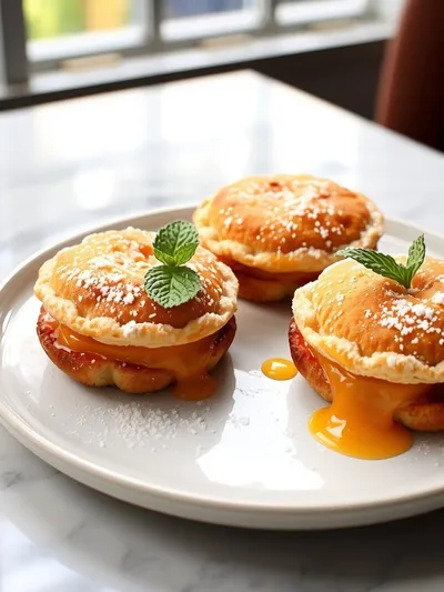 Crispy Fried Peach Pies Made with Canned Biscuits - ready to serve