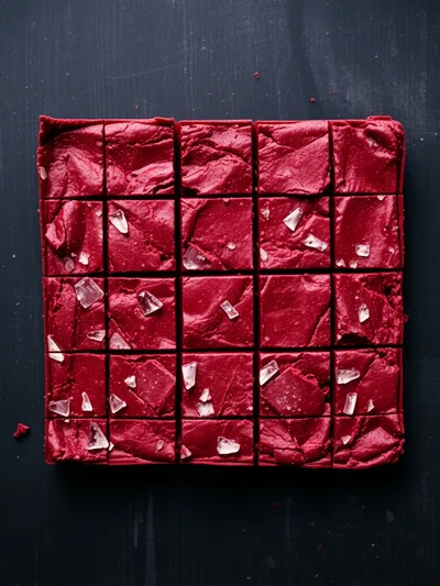 Fudgy Red Velvet Brownies - ingredients preparation