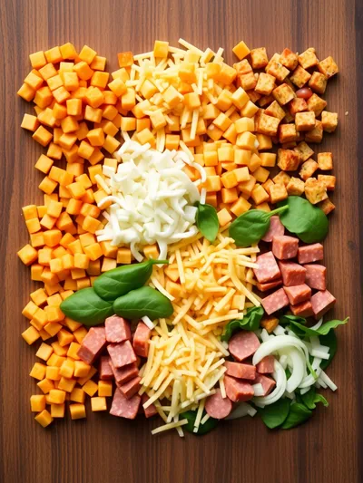 Fully Loaded Cheesy Breakfast Casserole - ingredients preparation