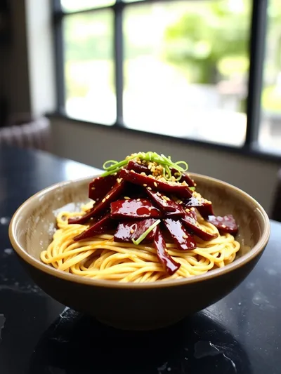Korean Beef Noodles Slow Cooker Comfort - ready to serve