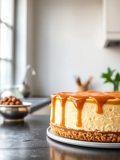 One Pot Salted Caramel Cheesecake