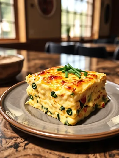 Overnight Slow Cooker Breakfast Casserole - ready to serve