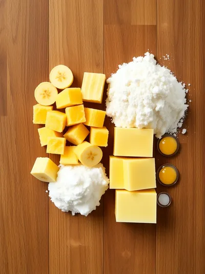 Moist Pineapple Banana Bread - ingredients preparation