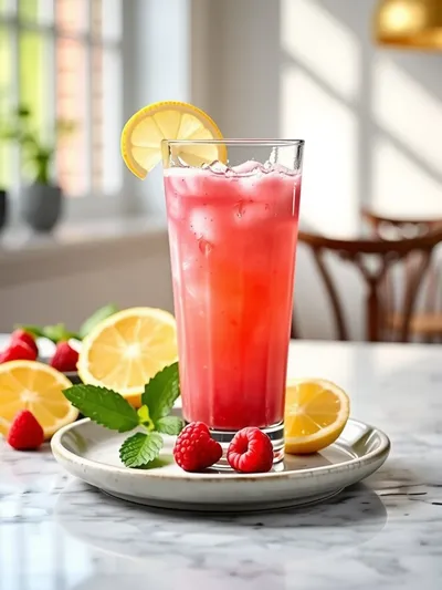 Raspberry Lemonade Smoothie - ready to serve