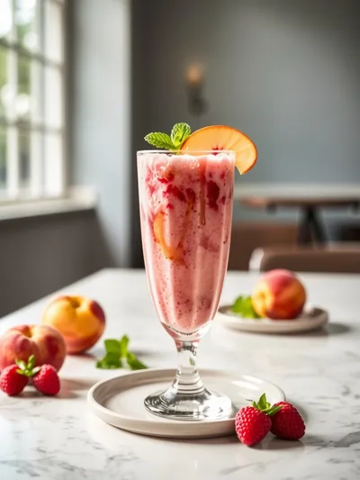 Raspberry Peach Smoothie Recipe – Easy & Fresh - ready to serve