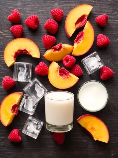 Raspberry Peach Smoothie Recipe – Easy & Fresh - ingredients preparation