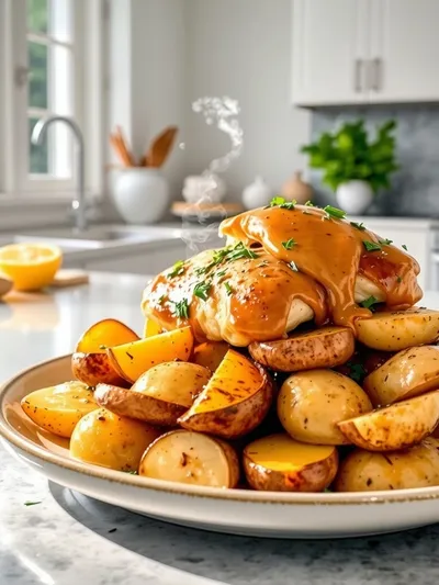 Slow Cooker Parmesan Garlic Chicken and Potatoes