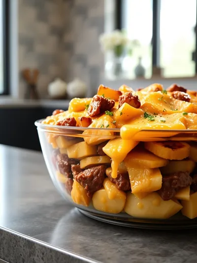 Slow Cooker Steak & Cheddar Potato Casserole