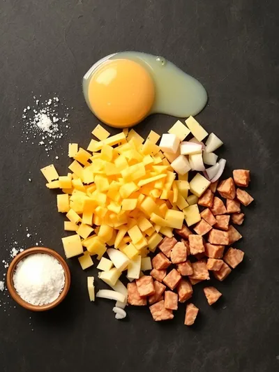 Southern Country Style Breakfast Casserole - ingredients preparation