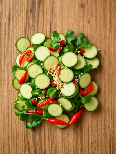 Spicy Asian Cucumber Salad - ingredients preparation